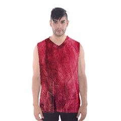 Red Background Texture Men s Basketball Tank Top by Simbadda