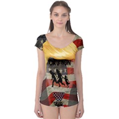 Caution Boyleg Leotard  by Valentinaart