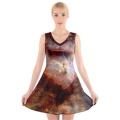 Carina Nebula V-neck Sleeveless Skater Dress by SpaceShop