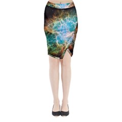 Crab Nebula Midi Wrap Pencil Skirt by SpaceShop