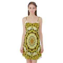 Fractal Flower Satin Night Slip by Simbadda