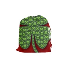 Shamrock Irish Ireland Clover Day Drawstring Pouches (medium)  by Simbadda