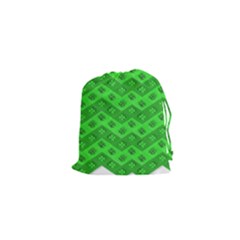 Shamrocks 3d Fabric 4 Leaf Clover Drawstring Pouches (xs)  by Simbadda