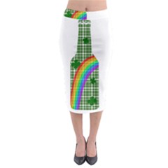 St  Patricks Day - Bottle Midi Pencil Skirt by Valentinaart