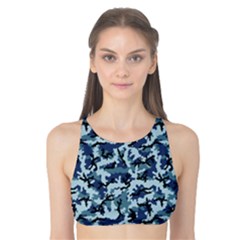 Navy Camouflage Tank Bikini Top by sifis