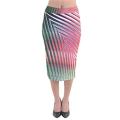 Watermelon Dream Velvet Midi Pencil Skirt by Simbadda