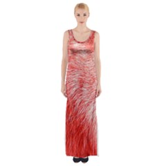 Pink Fur Background Maxi Thigh Split Dress by Simbadda