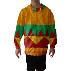 Burger Bread Food Cheese Vegetable Hooded Wind Breaker (kids) by Simbadda