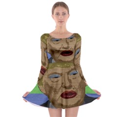 Donald Trump Long Sleeve Skater Dress by Valentinaart