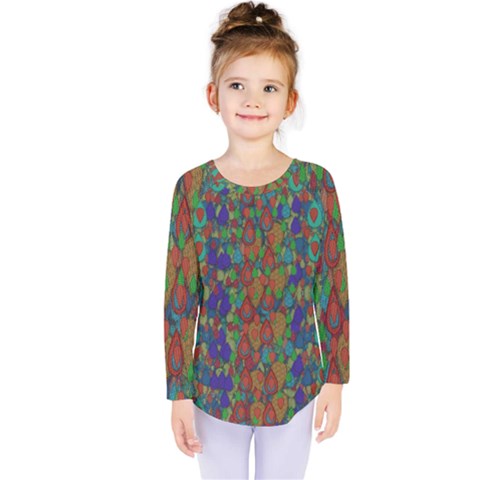 Sea Of Mermaids Kids  Long Sleeve Tee by pepitasart