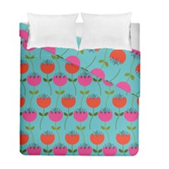 Tulips Floral Background Pattern Duvet Cover Double Side (full/ Double Size) by Simbadda