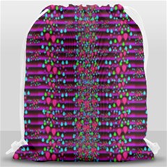 Raining Rain And Mermaid Shells Pop Art Drawstring Bag (large) by pepitasart