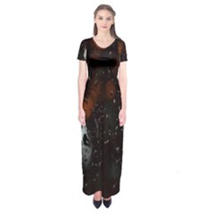 Lights And Drops While On The Road Short Sleeve Maxi Dress by Simbadda
