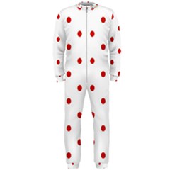 Flower Floral Polka Dot Orange Onepiece Jumpsuit (men)  by Mariart