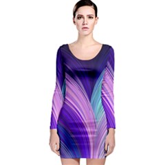 Color Purple Blue Pink Long Sleeve Bodycon Dress by Mariart