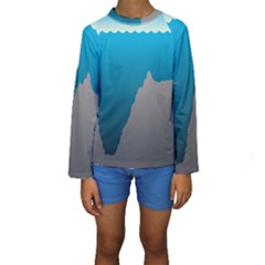 Mariana Trench Sea Beach Water Blue Kids  Long Sleeve Swimwear by Mariart