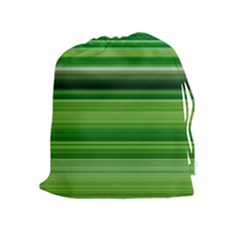 Horizontal Stripes Line Green Drawstring Pouches (extra Large) by Mariart