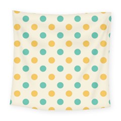 Polka Dot Yellow Green Blue Square Tapestry (large) by Mariart