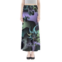 Fractal Image With Sharp Wheels Maxi Skirts by Simbadda