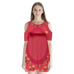 Floral Roses Pattern Background Seamless Shoulder Cutout Velvet  One Piece by Simbadda