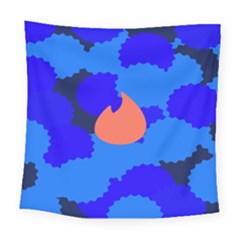 Image Orange Blue Sign Black Spot Polka Square Tapestry (large) by Mariart