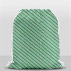 Striped Green Drawstring Bag (small) by Mariart