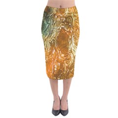 Light Effect Abstract Background Wallpaper Velvet Midi Pencil Skirt by Simbadda