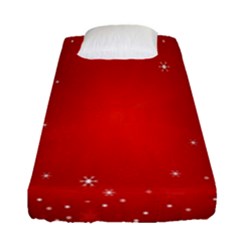 Red Holiday Background Red Abstract With Star Fitted Sheet (single Size) by Nexatart