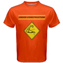 Orange Under Construction Muscle Power Fitness Gym Men s Cotton Tee by ThinkOutisdeTheBox