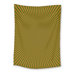Stripy Starburst Effect Light Orange Green Line Medium Tapestry by Mariart