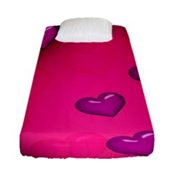 Pink Hearth Background Wallpaper Texture Fitted Sheet (single Size) by Nexatart