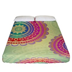 Abstract Geometric Wheels Pattern Fitted Sheet (king Size) by LovelyDesigns4U