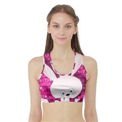 Easter Bunny  Sports Bra With Border by Valentinaart