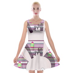 Easter Bunny  Velvet Skater Dress by Valentinaart