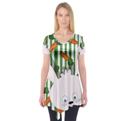 Easter Bunny  Short Sleeve Tunic  by Valentinaart