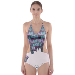 Easter Bunny  Cut-out One Piece Swimsuit by Valentinaart