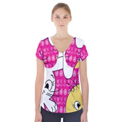 Easter Short Sleeve Front Detail Top by Valentinaart