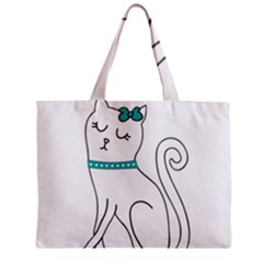 Cute Cat Character Zipper Mini Tote Bag by TastefulDesigns