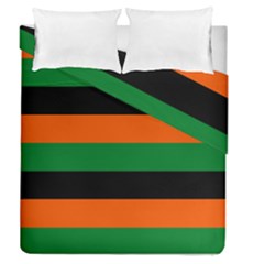 Color Green Orange Black Duvet Cover Double Side (queen Size) by Mariart