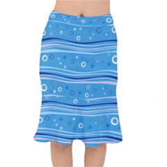 Blue Circle Line Waves Mermaid Skirt by Mariart