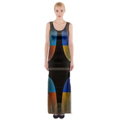 Black Cross With Color Map Fractal Image Of Black Cross With Color Map Maxi Thigh Split Dress by Nexatart