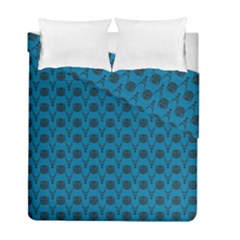 Lion Vs Gazelle Damask In Teal Duvet Cover Double Side (full/ Double Size) by emilyzragz