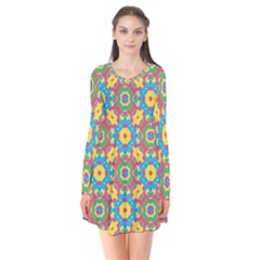 Geometric Check Multicolored Pattern Flare Dress by dflcprintsclothing