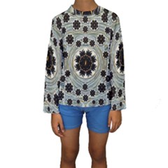 Wood In The Soft Fire Galaxy Pop Art Kids  Long Sleeve Swimwear by pepitasart