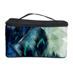Flowers And Feathers Background Design Cosmetic Storage Case by TastefulDesigns
