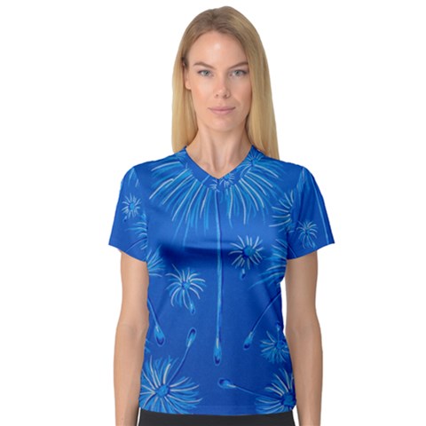 Floating Women s V-neck Sport Mesh Tee by dawnsiegler