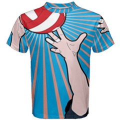 Volly Ball Sport Game Player Men s Cotton Tee by Mariart
