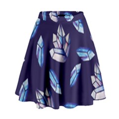 Mystic Crystals Witchy Vibes  High Waist Skirt by BubbSnugg