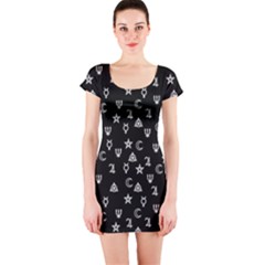 Witchcraft Symbols  Short Sleeve Bodycon Dress by Valentinaart