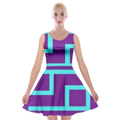 Illustrated Position Purple Blue Star Zodiac Velvet Skater Dress by Mariart